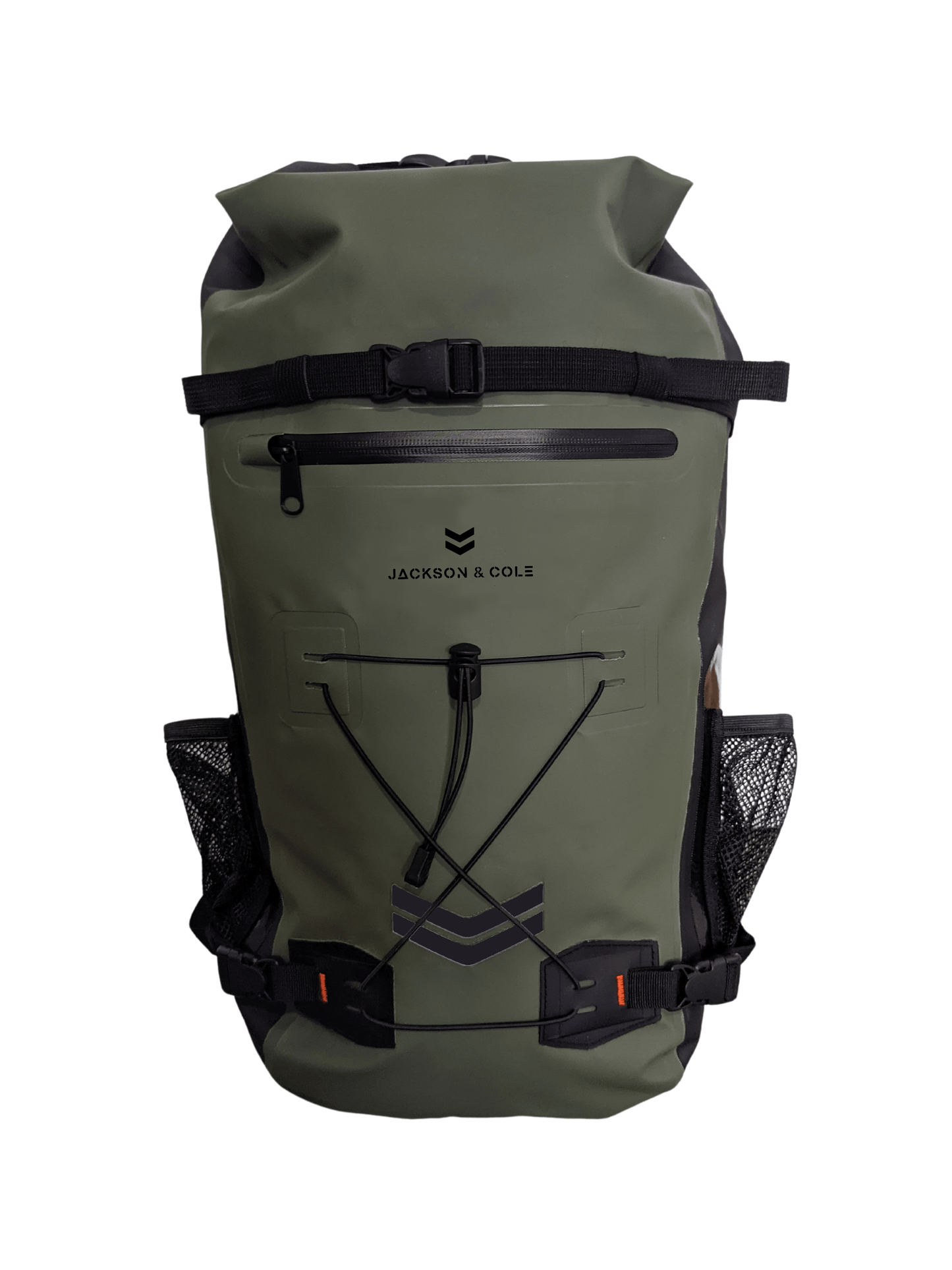 Aonyx 25 Backpack front green with compression strap